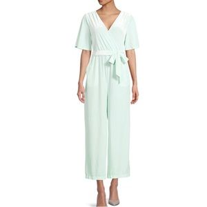 Pastel Wrap Top Velvet Jumpsuit